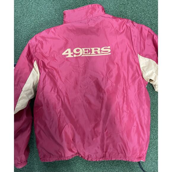 Vintage NFL San Francisco 49ers Red Gold Reversible Jacket XL Pullover - Picture 4 of 5